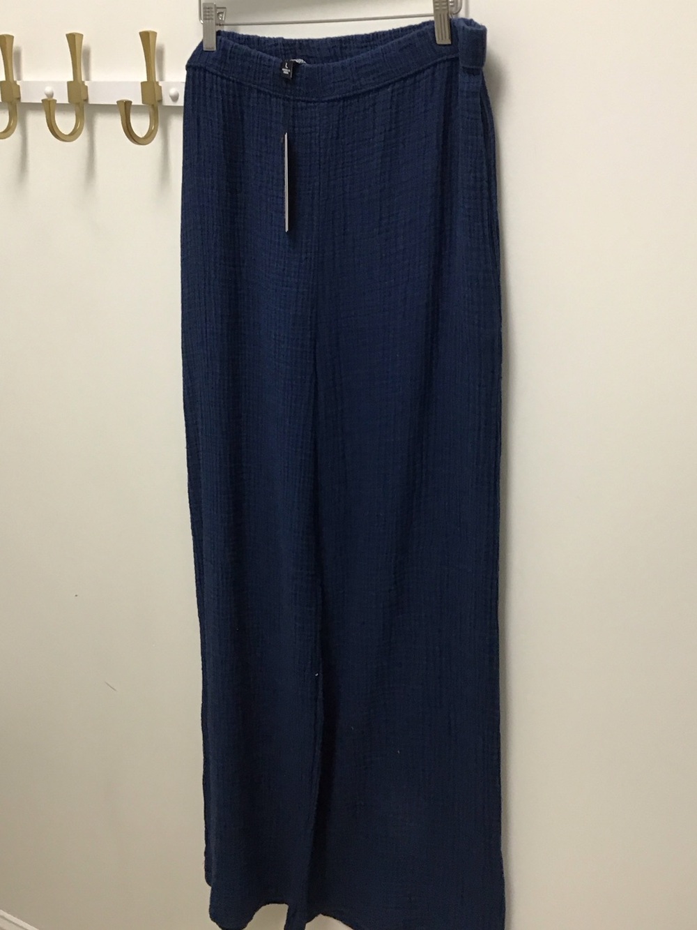 Steve Madden harbor Navy Textured Wide-Leg Pants